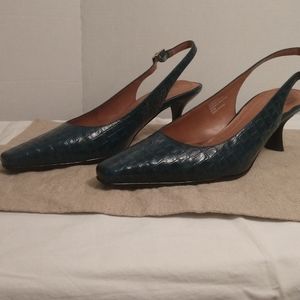 Teal 3" Sling Back Heels Size 9 1/2M